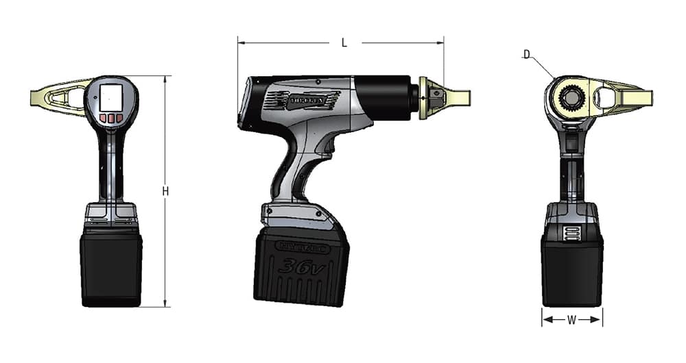 Technical diagram btm lithium screwdriver - Hytorc